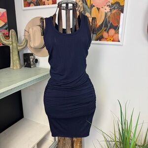 Venus | navy blue tank top bodycon dress | XS